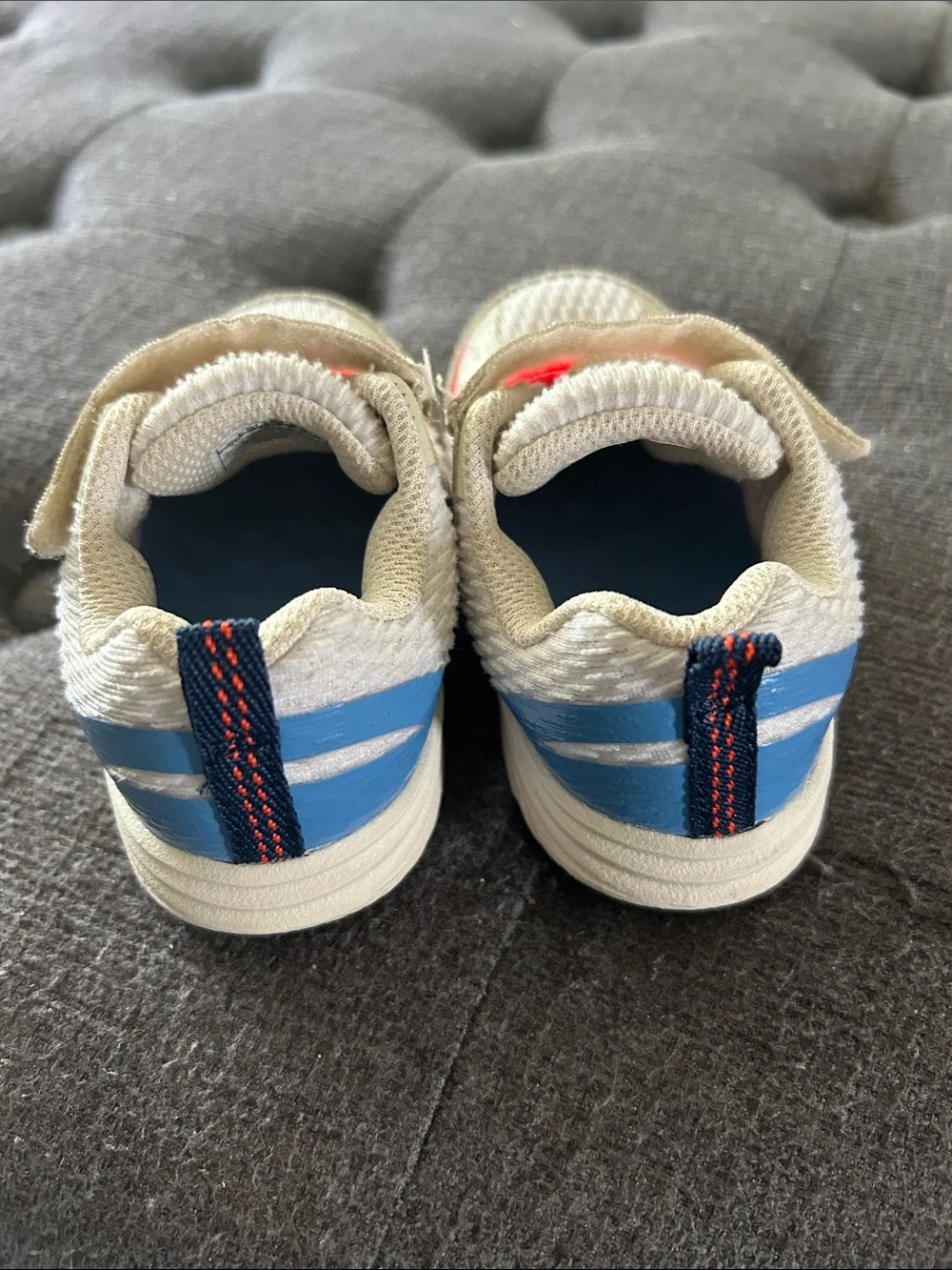 Carter's Cream and Red Toddler Athletic Sneakers with Hook-and-Loop Strap